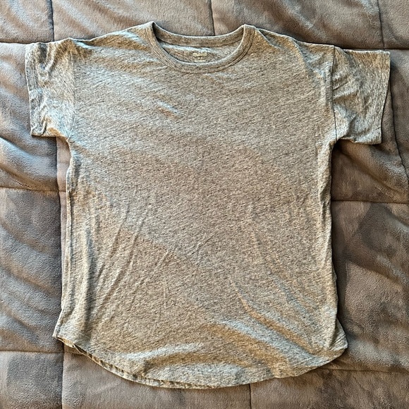 NWT Madewell Whisper Cotton Rib-Crewneck Tee,
Heather Iron, Small - Picture 6 of 9